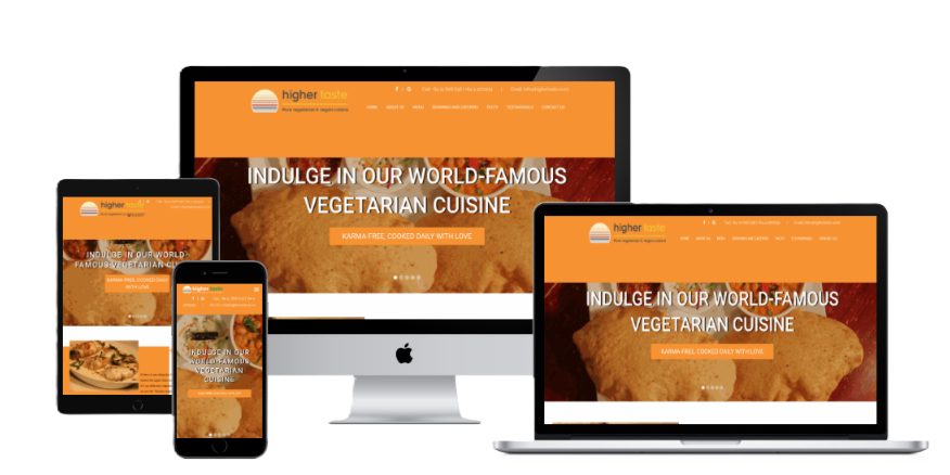 Responsive business website displayed across multiple devices
