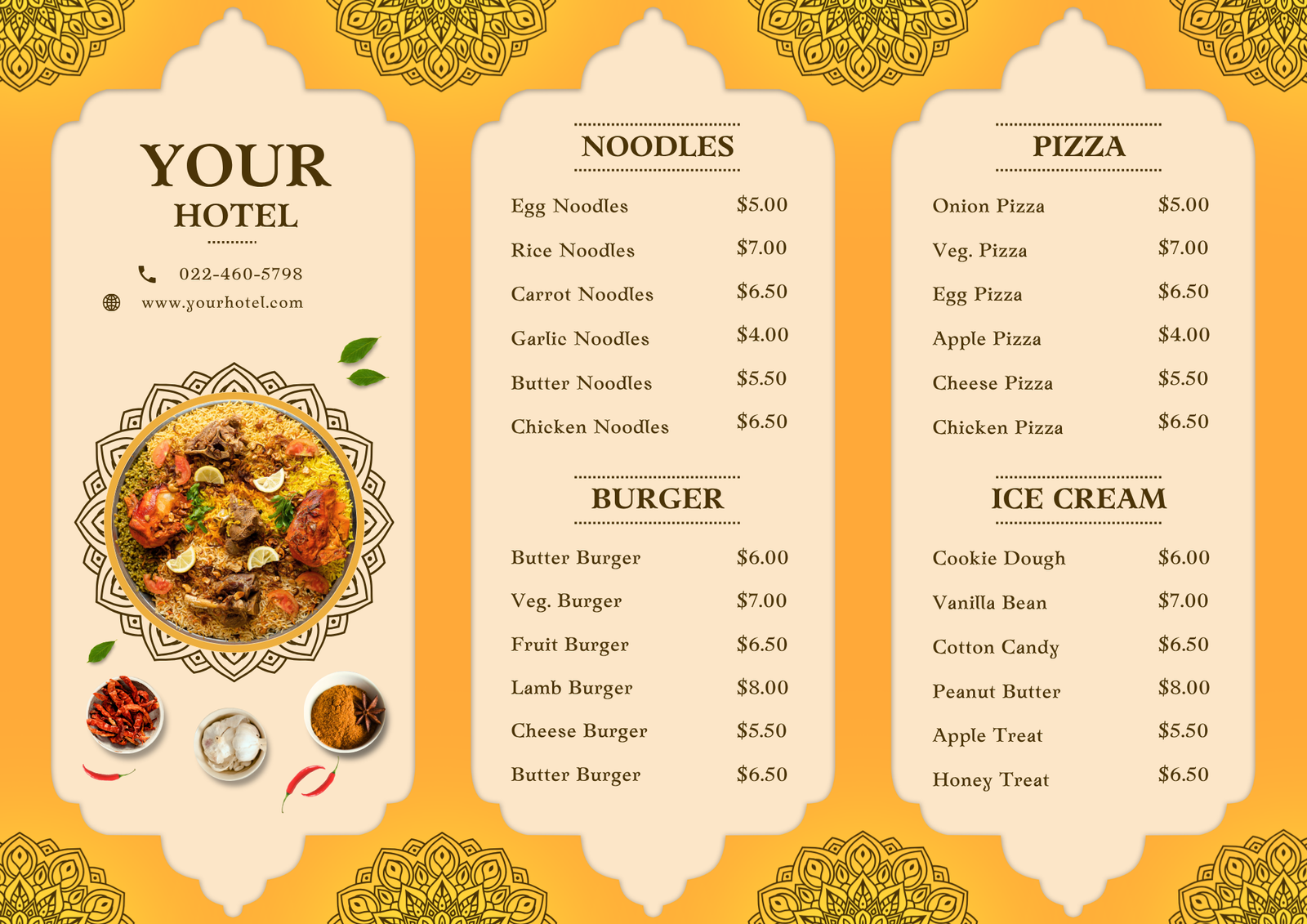 Menu design sample 3